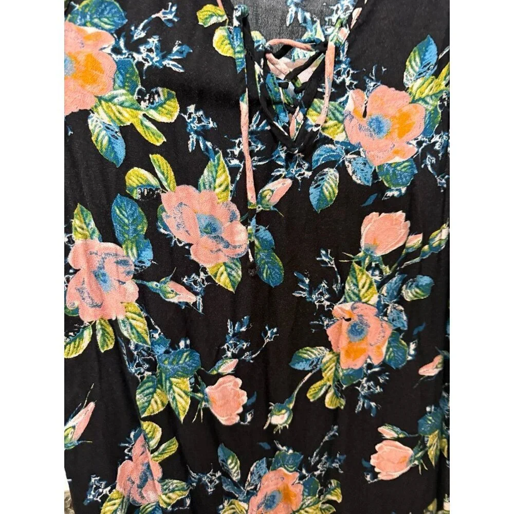 Xhilaration women size, large floral long sleeve dress - Picture 4 of 9